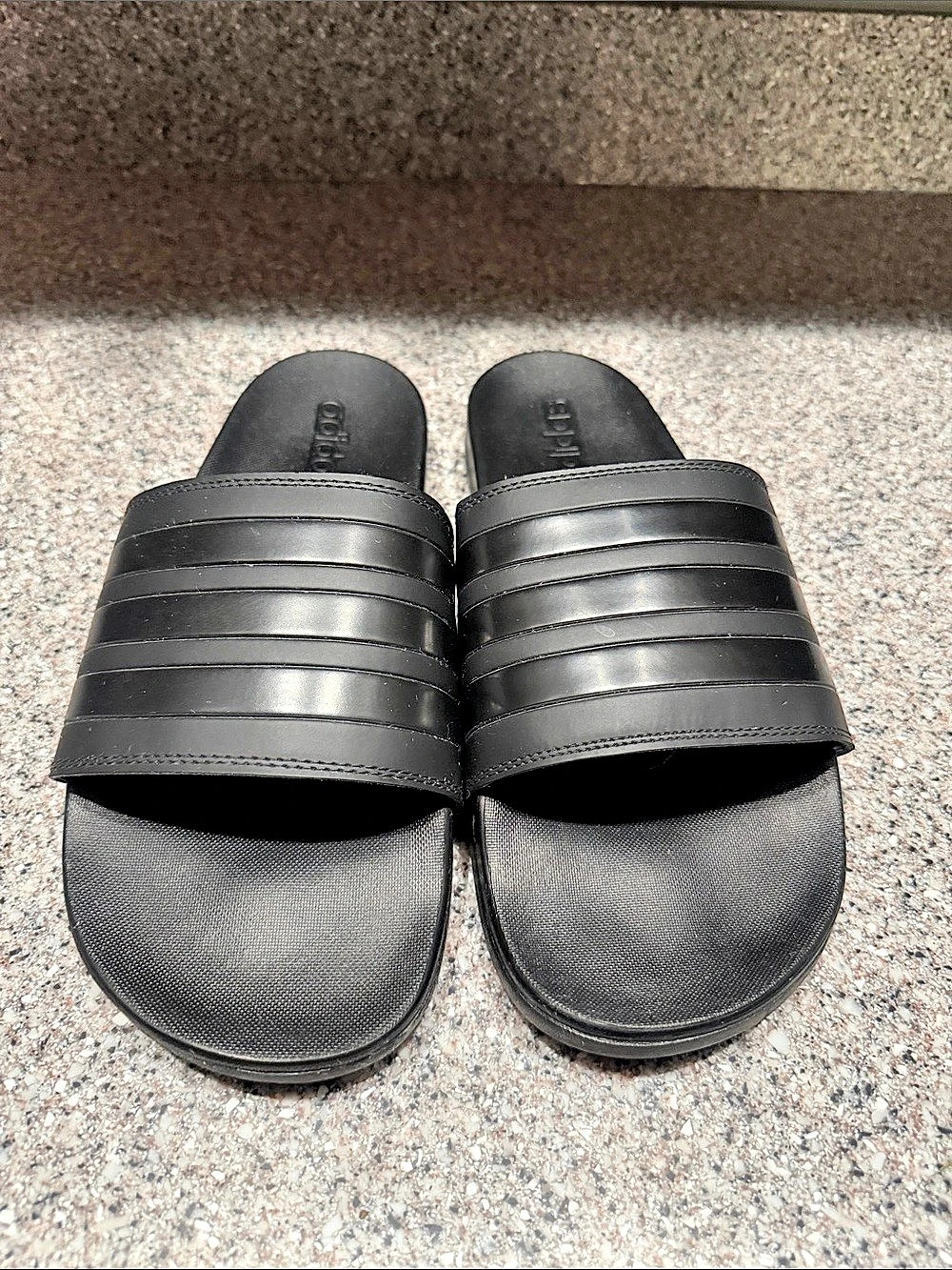 Adidas Adilette Aqua Slides Black Sandals